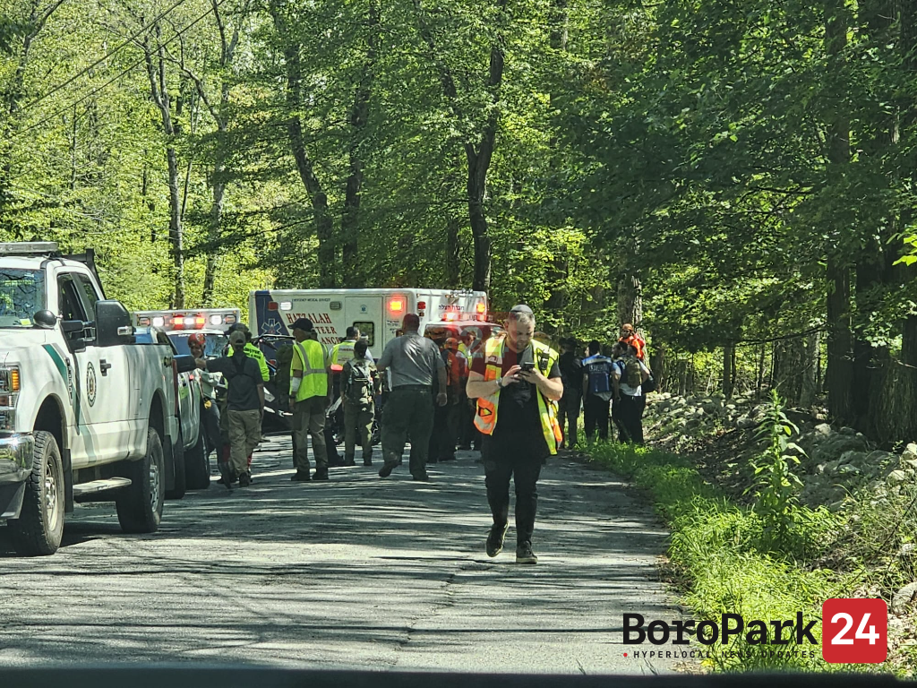Multi-agency search-and-rescue staging area in the Catskills