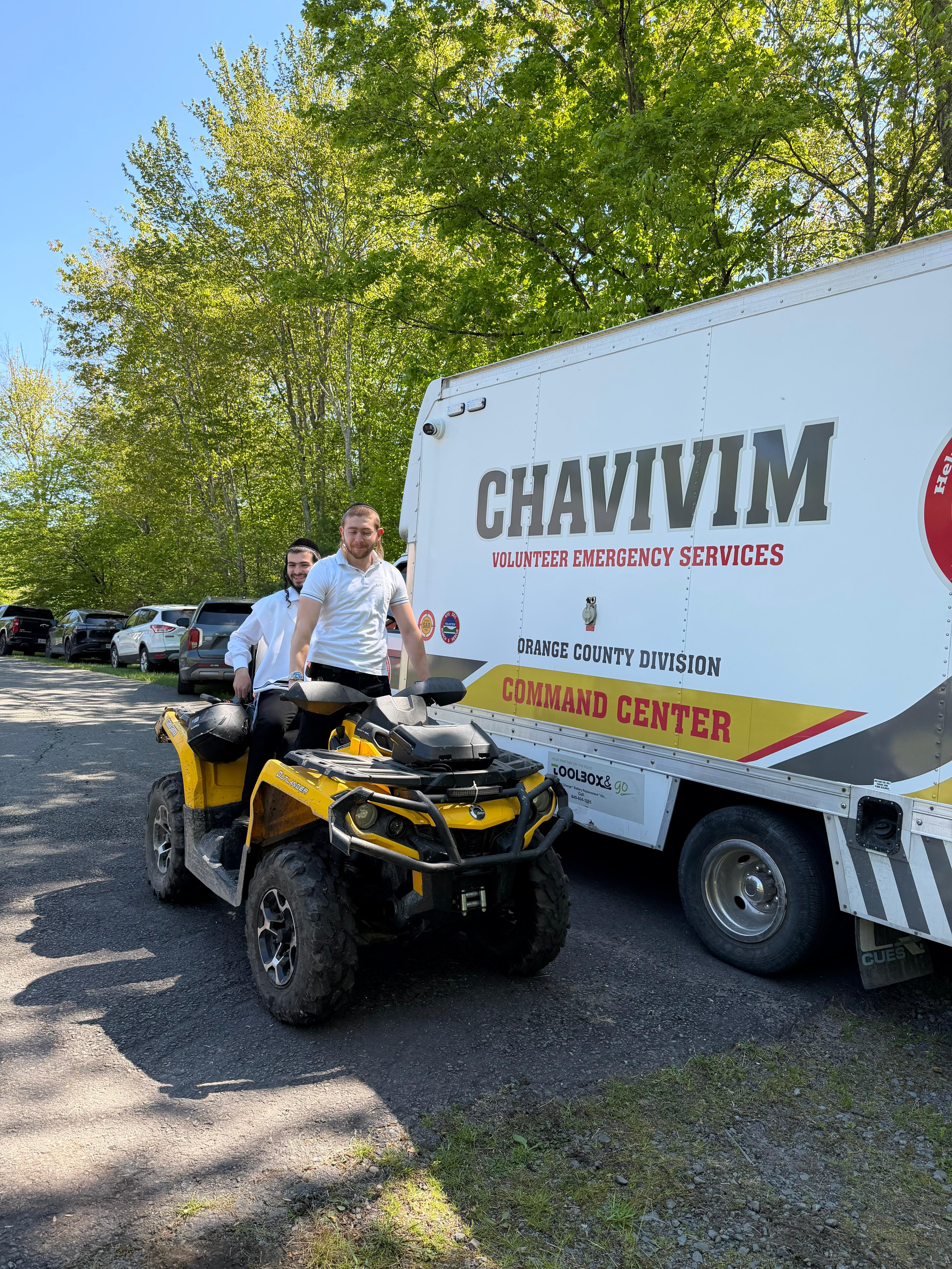 KJ-500 command center staged with an ATV at a Catskills training